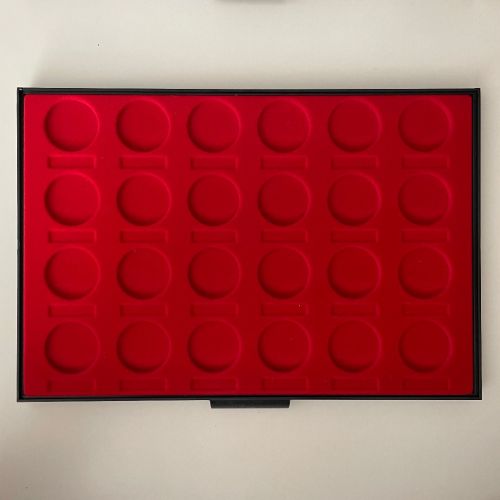 KABE Münzboxen Exquisit für 5 & 10 DM - mit runden Vertiefungen, Rot - Aussuchen!