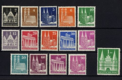 Bizone, Michel Nr. 73-97 II eg gezähnt postfrisch - Bauten eng gezähnt