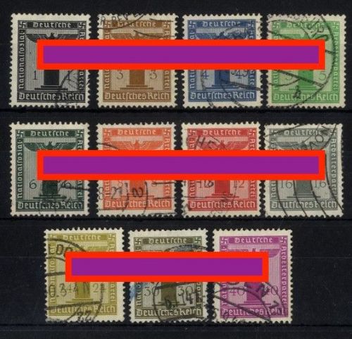 Deutsches Reich Dienst MiNr. D144-154 gestempelt - Adler auf Sockel (I)