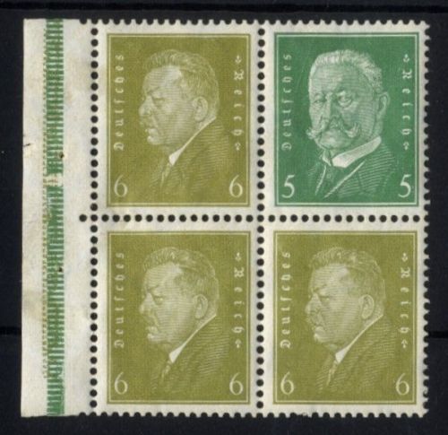 Deutsches Reich Zusammendruck W28 / S42 ungebraucht aus Heftchenblatt 61B 5