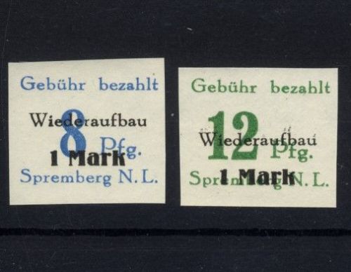Lokalausgaben Spremberg 1946 - MiNr. 21-22 B Paare postfrisch