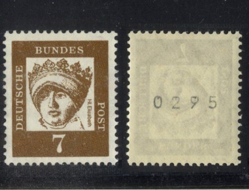 Bund MiNr. 348 y R postfrisch - Rollenmarke ungerader vierstellige Nummer 0295