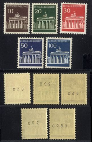 Bund, MiNr. 506-510 v R postfrisch Rollenmarken mit Nummer, geprüft Schmidl BPP