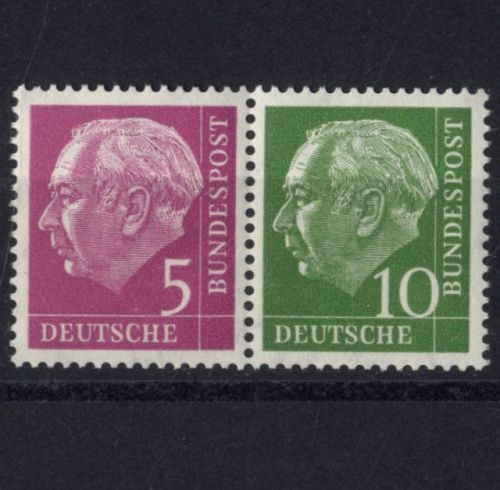 Bund Heuss Zusammendruck W 19 X postfrisch aus MHB 5X