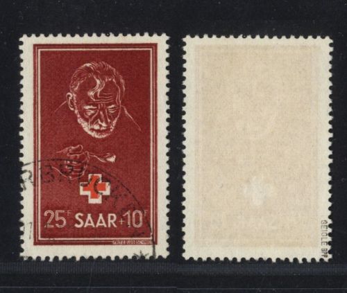 Saarland, Michel Nr. 292 gestempelt, geprüft Geigle BPP - Rotes Kreuz 1950