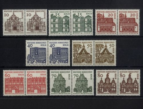 Berlin, Michel Nr. 242-249 waagerechte Paare postfrisch - Bauwerke