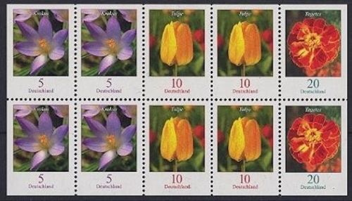 BUND Freimarken Blumen Zusammendruck postfrisch - Zusammendruckbogen
