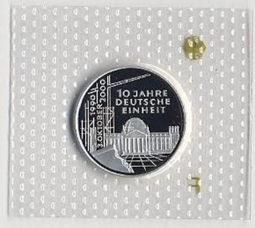10 DM - 10 Jahre Deutsche Einheit - 2000 PP - Prägestätte F