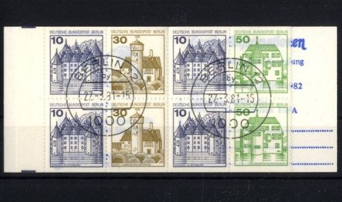 Berlin Markenheftchen MH 11 d gestempelt BERLIN 12 / 27.3.80 - Burgen & Schlösser