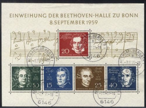 Bund, Block 2 - Beethoven Block gestempelt Tagesstempel ALSBACH BERGSTR 1