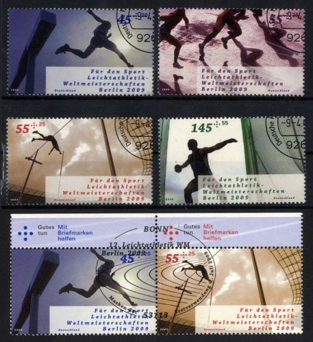 Bund, Nr. 2727-2730 + Zusammendruck gestempelt ESST - IAAF Leichtathletik WM Berlin