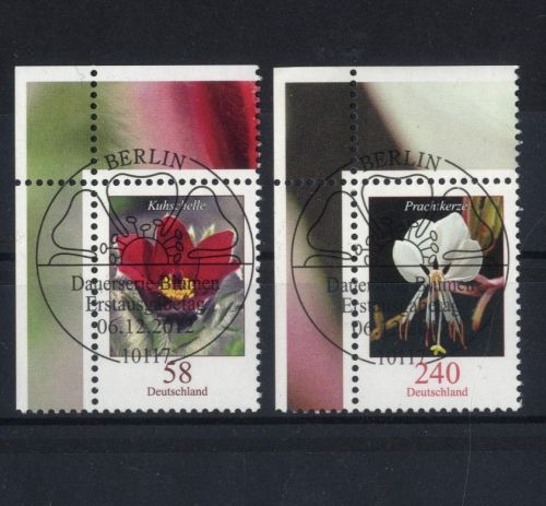 Bund, Michel Nr. 2968, 2969 gestempelt EVST ECKE Eckrand - Kuhschelle / Prachtkerze