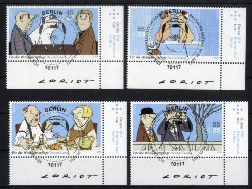 Bund, Nr. 2836 - 2839 gestempelt ESST BERLIN Eckrand Ecke - LORIOT