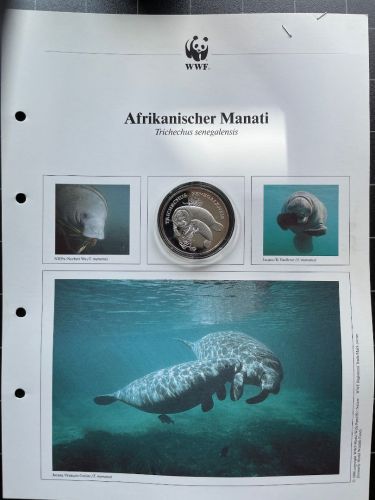 30 JAHRE WWF - Afrikanischer Manati 1994 Trichechus senegalensis - 999 SILBER / 20g
