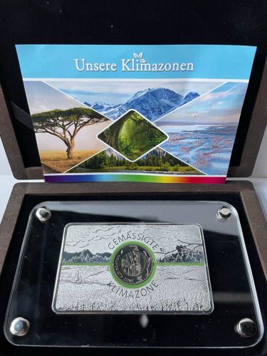 5 Euro Münze 2019 F - Gemäßigte Zlimazone - Feldhase - Münzbarren in Kassette