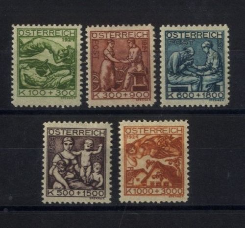 Österreich 1924 - Nr. 442-446 postfrisch - Tuberkulosefürsorge