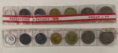 Österreich 1976 KMS PP Proof Satz | 2 Groschen bis 10 Schilling