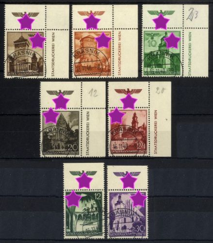 Generalgouvernement 40-44 Eckrand / 45-46 Oberrand mit HK gestempelt