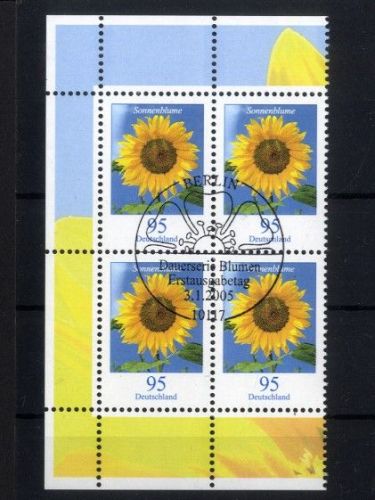 Bund Nr. 2434 Viererblock gestempelt ESST Berlin Ecke Eckrand - Sonnenblume
