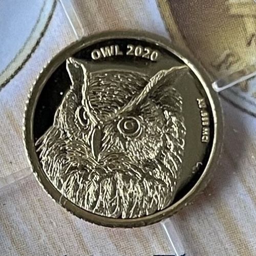100 Francs KONGO 2020 - ⅓ g Gold 999 - Eule / Owl mit Zertifikat