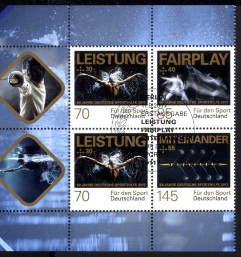 Bund, Michel Nr. 3307-3309 Zusammendruck gestempelt BERLIN aus MH 106