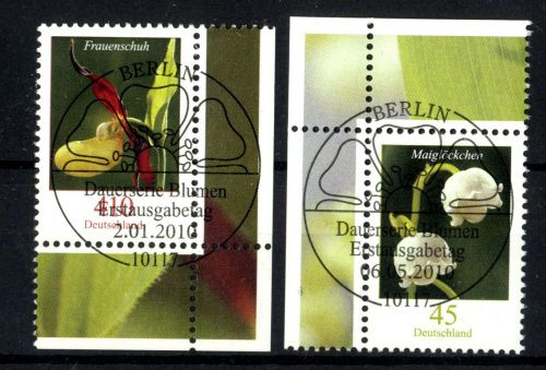 Bund Michel Nr. 2768 + 2794 gestempelt Ecke Eckrand EVST BERLIN Blumen