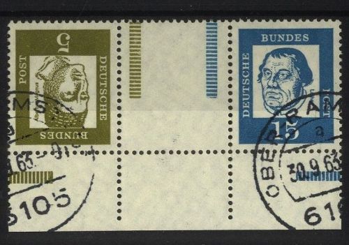 Bund, Zusammendruck KZ 2.4 OR Oberrand gestempelt Ober-Ramstadt