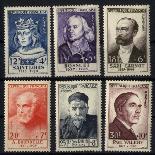 Frankreich Michel Nr. 1015-1020 postfrisch - 1954 Berühmte Franzosen