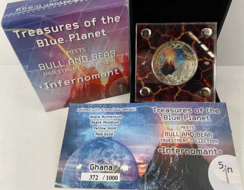 GHANA 2019 - INFERNOMANT I - Blue Planet Bull and Bear 1 Oz Silber Münze