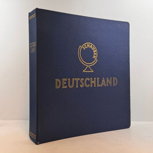 SCHAUBEK Schraubbinder Schraubendecke Leinen Blau Aufdruck DEUTSCHLAND gebraucht