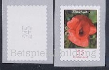 Bund, Michel Nr. 2477 R postfrisch - Blumen: Klatschmohn selbstklebend mit Nr.