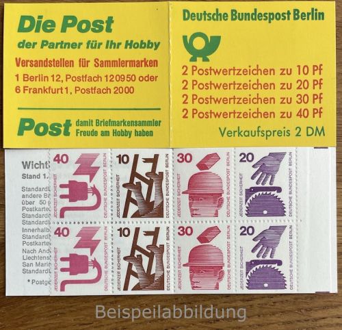 Berlin, Markenheftchen MH 9 c II a postfrisch - Unfallverhütung 1974