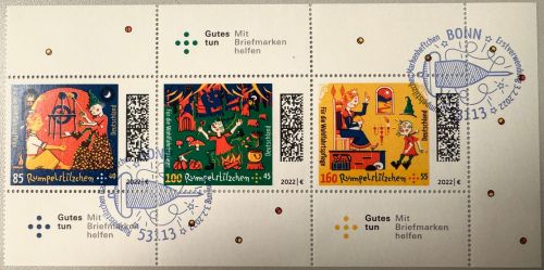 Bund MiNr. 3664-3666 H-Blatt 58 aus MH 125 gestempelt ESST BONN Rumpelstilzchen