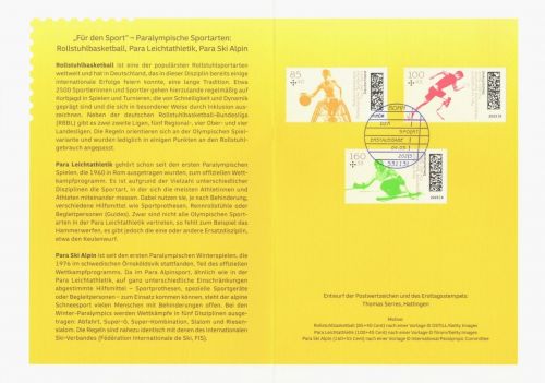 BUND 3762-3764 - Für den Sport: Paralympische Sportarten - ESST Ministerkarte
