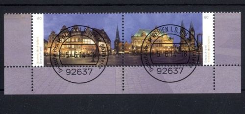 Bund, Michel Nr. 3083-3084 gestempelt EVST - Bremen Panoramen Bremer Marktplatz