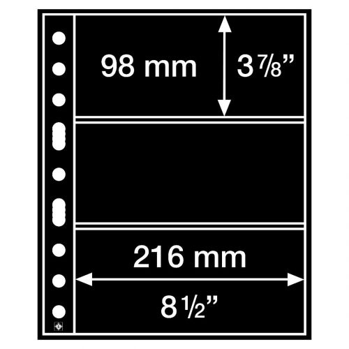 5 GRANDE Kunststoffhüllen schwarz 240 x 312 mm, 3er Einteilung