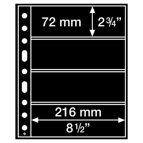 5 GRANDE Kunststoffhüllen schwarz 240 x 312 mm, 4er Einteilung