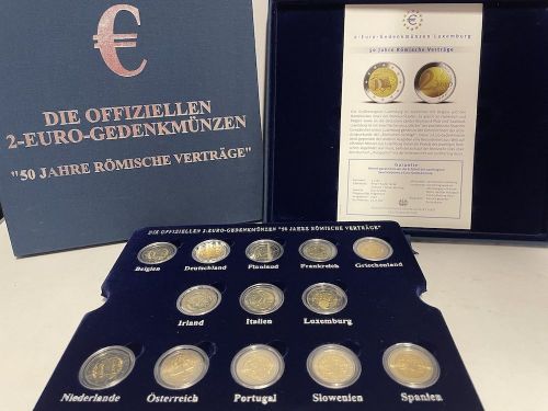 13 x 2 Euro 2007 - 50 Jahre Römische Verträge - im Schuber / Kassette