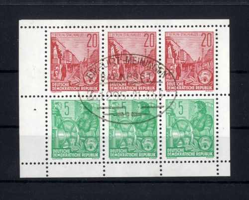 DDR Heftchenblatt H-Bl. 2 B XI gestempelt Erfurt-Meiningen Bahnpost