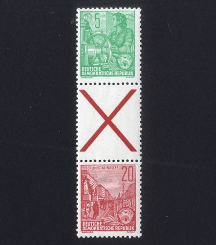 DDR SZ2 Senkrechter Zusammendruck postfrisch - 1955 Fünfjahresplan