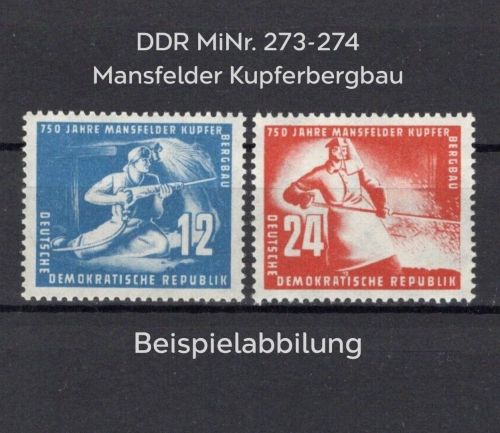 DDR, MiNr. 273-274 postfrisch - 750 Jahre Mansfelder Kupferschieferbergbau