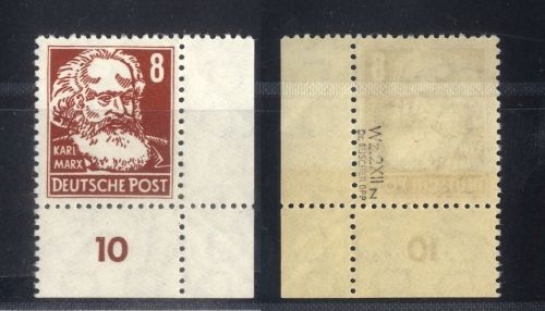 DDR, MiNr. 329 z XII postfrisch Ecke Eckrand, geprüft Dr. Ruscher BPP