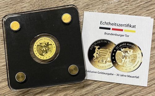Goldmünze 2020 - 1/500 Oz Gold 999 - 30 Jahre Mauerfall - Brandenburger Tor