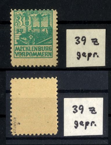 SBZ Mecklenburg-Vorpommern MiNr. 39 za postfrisch - geprüft Kramp BPP