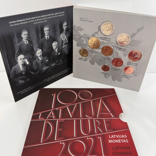 LETTLAND 2021 Kursmünzensatz KMS BU - original OVP in Blister