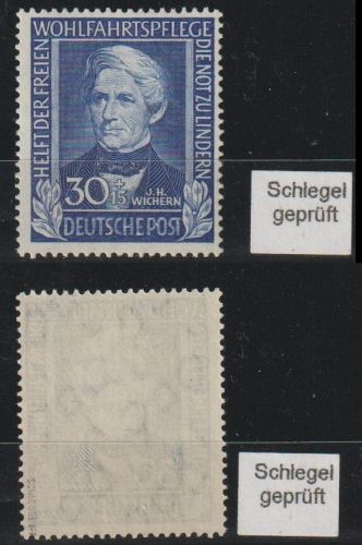 Bund, Michel Nr. 120 postfrisch, tiefst geprüft Schlegel - 30+15 Pf. Wichern