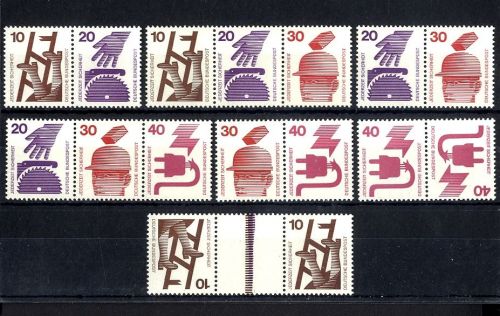 Bund, Zusammendruck W 38-42 / K 12 / KZ 9b postfrisch aus H-Bl. 23 / HM 18