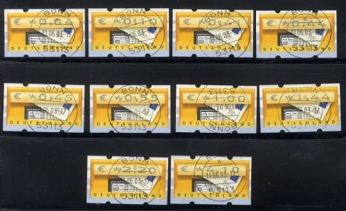 Bund, ATM 5.2 TS 3 - SAMKYUNG - Automatenmarken gestempelt Vollstempel BONN