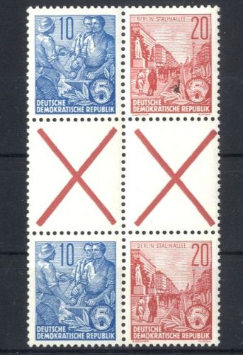 DDR Zusammendrucke Herzstück SZ 7 / SZ 8 postfrisch aus Markenheftchenbogen