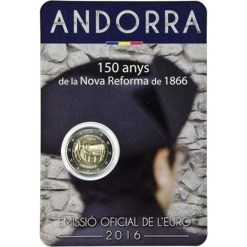 ANDORRA 2 Euro 2016 - 150 Jahre Neue Reform - original OVP in Coincard